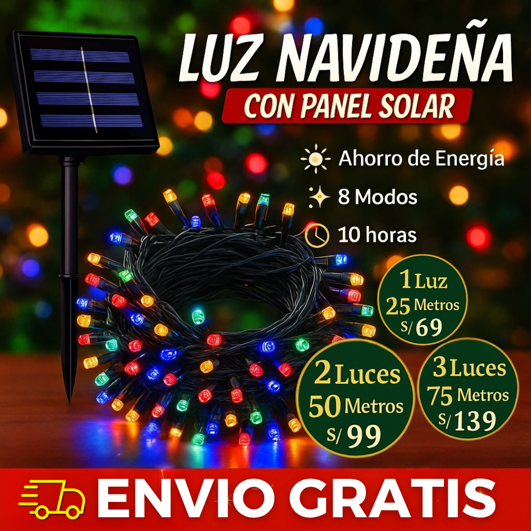 Luces Navideñas con Panel solar