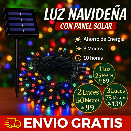 Luces Navideñas con Panel solar